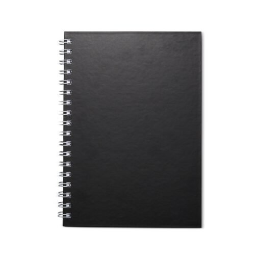Caderno personalizado percalux emborrachado na cor preto