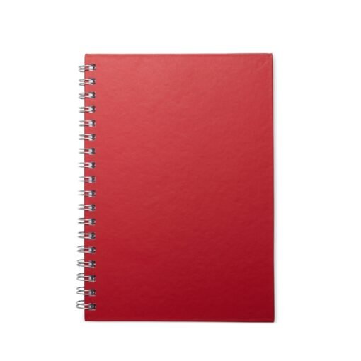 Caderno personalizado percalux emborrachado na cor vermelho