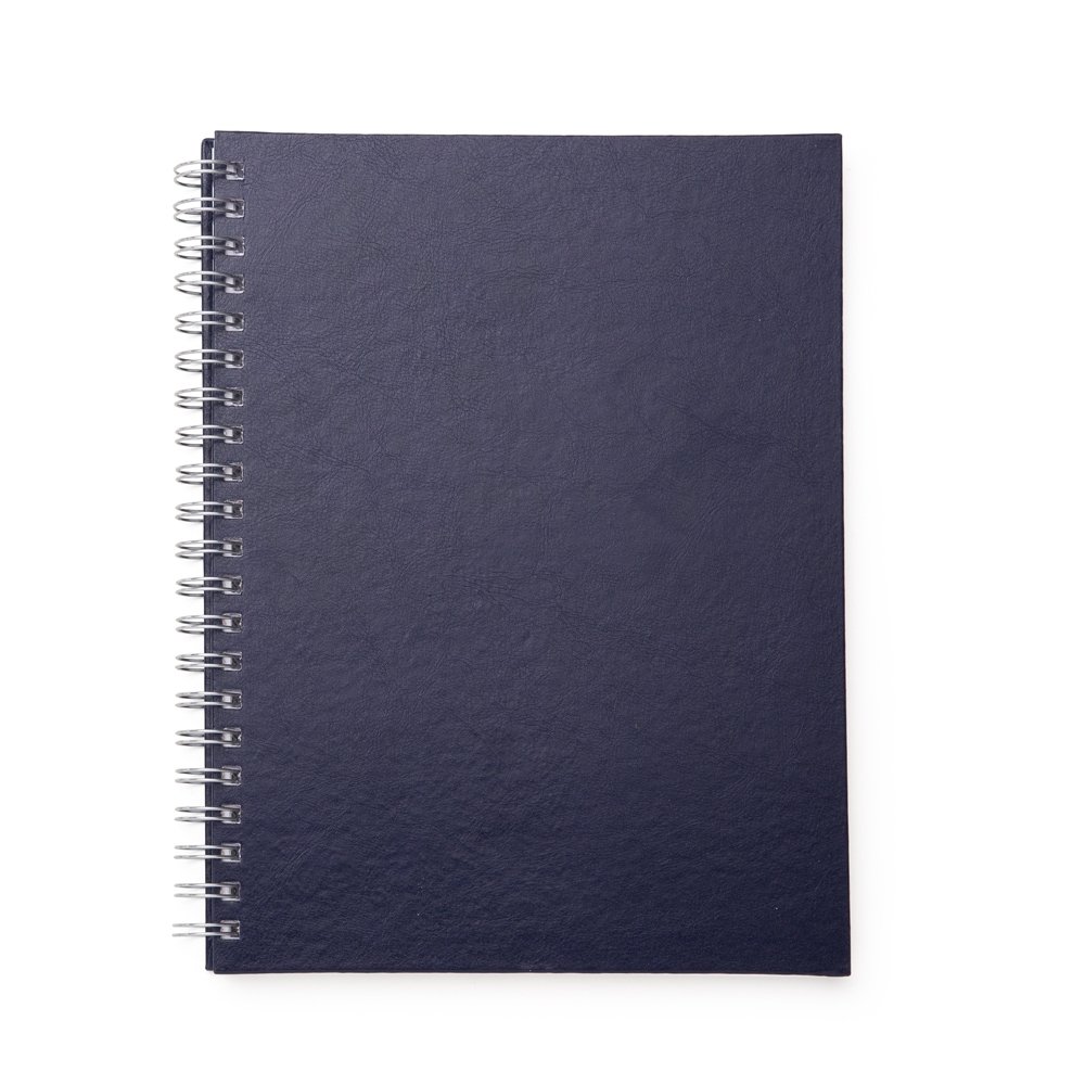 CADERNO C/ CAPA DE COURO SINTÉTICO 21 X 28 CM  SPX-13603-AZE NA COR AZUL