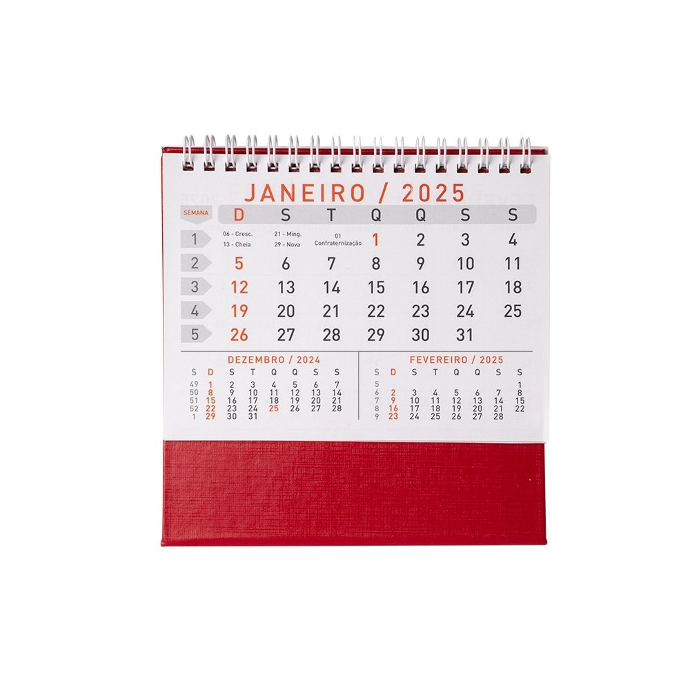 CALENDARIO DE MESA WIRE-O SPX-14950P NA COR VERMELHO