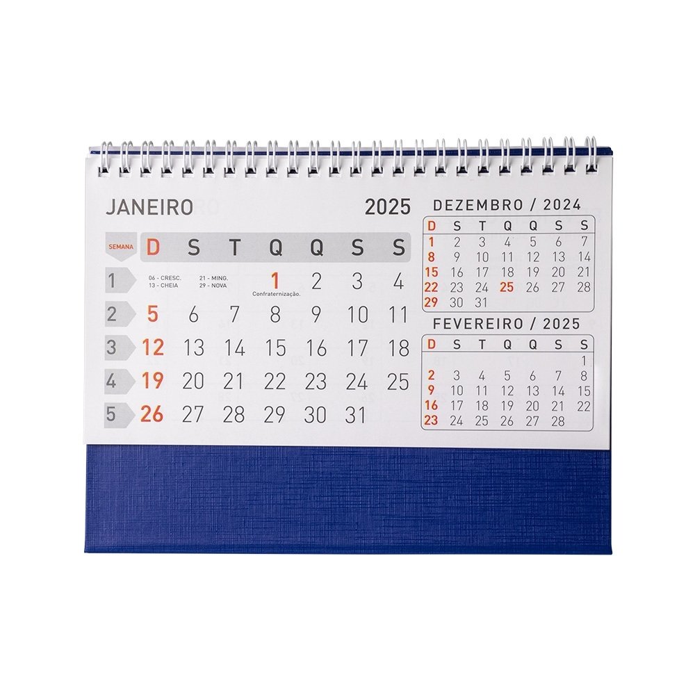 CALENDÁRIO DE MESA 2026 SPX-14950G-AZU NA COR AZUL