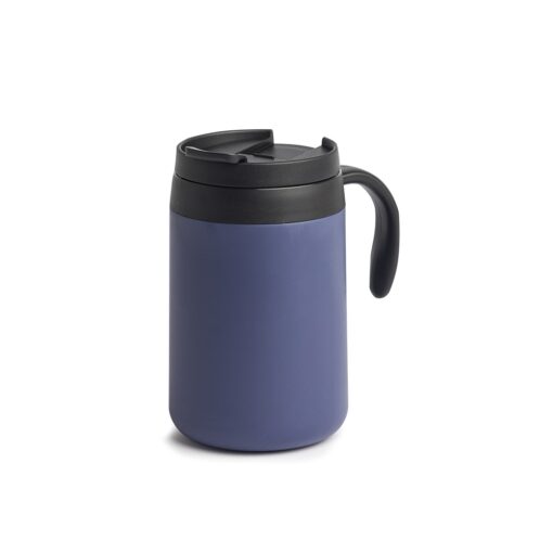 Caneca Para Brindes Térmica 500Ml - azul com detalhes em preto
