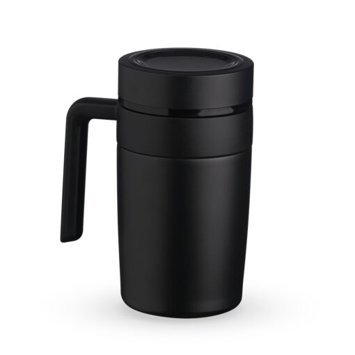 Caneca Com Logo Termica 500Ml C/ Termômetro na cor preto