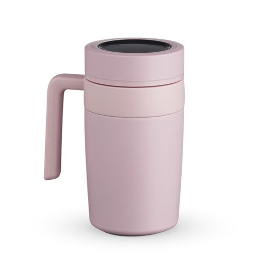 Caneca Para Brindes Termica 500Ml C/ Termômetro na cor rosa