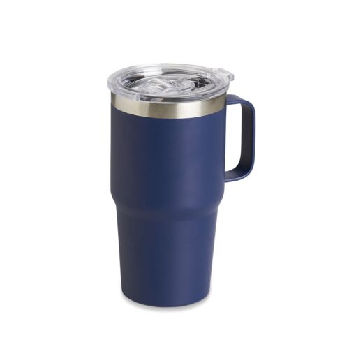 Caneca Para Brindes Térmica 700Ml - azul com detalhes em inox