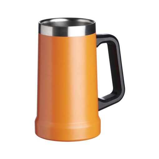 Caneca Personalizada Térmica 700Ml - laranja com detalhes em inox