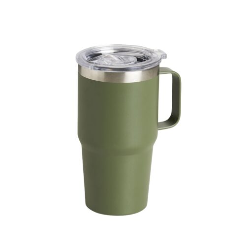 Caneca Com Logo Térmica 700Ml - verde com detalhes em inox