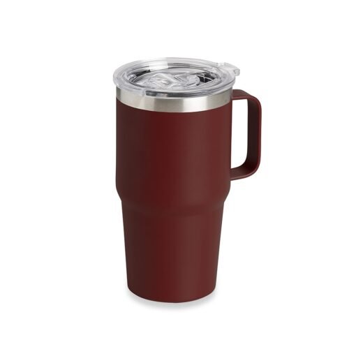 Caneca Personalizada Térmica 700Ml - vermelho com detalhes em inox