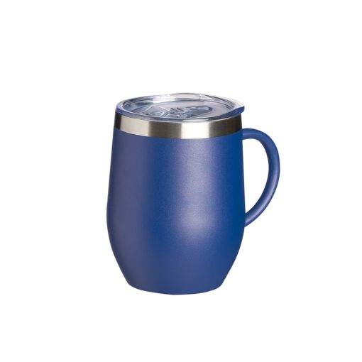 Caneca Para Brindes Termica 350Ml - azul com detalhes em inox