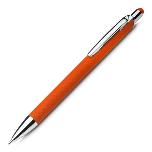 Caneta Personalizada Alumínio Reciclado na cor laranja