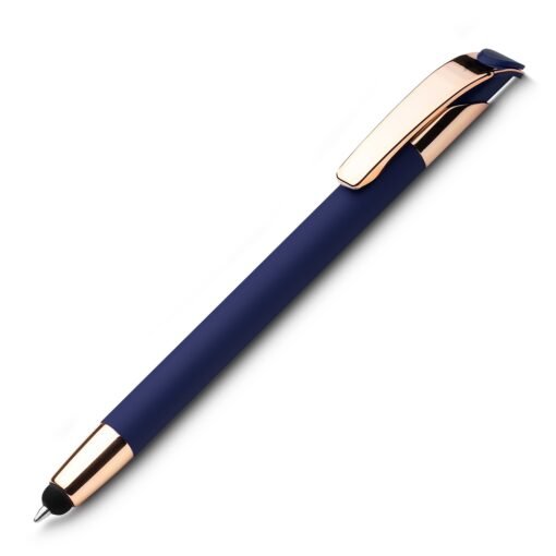 Caneta Personalizada Alumínio Touch Screen na cor azul