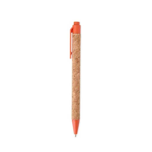 Caneta Personalizada - Bege/Laranja | Brindes Brasil