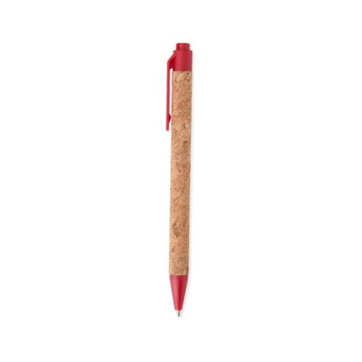 Caneta Personalizada - Bege/Vermelho | Brindes Brasil