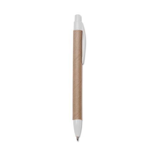 Caneta Promocional Ecológica Det. Plástico na cor branco