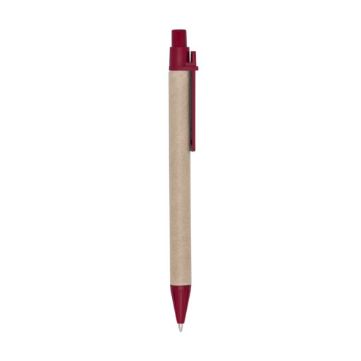 Caneta Personalizada Ecológica C/ Clip Plástico na cor vermelho