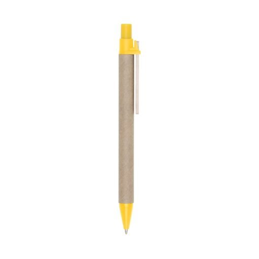 Caneta Personalizada Madeira - Amarelo | Brindes Brasil