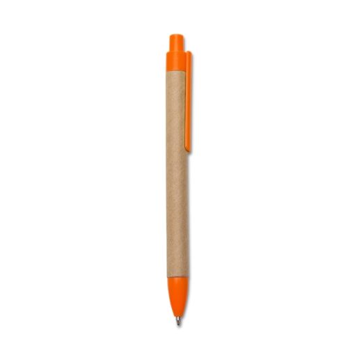 Caneta Personalizada Plástico - Laranja/Kraft