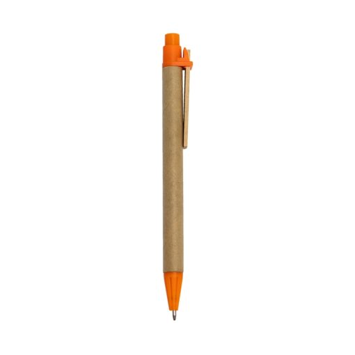Caneta Personalizada Madeira - Laranja | Brindes Brasil