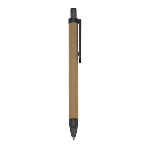 Caneta Com Logo Ecológica - kraft com detalhes em preto