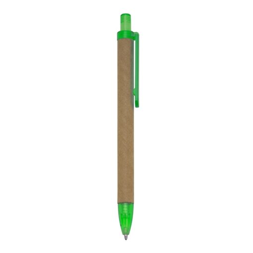 Caneta Promocional Ecológica - kraft com detalhes em verde