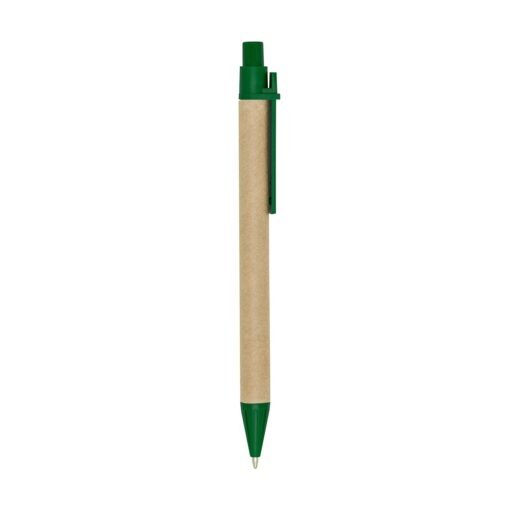 Caneta Personalizada Para Empresas Ecológica C/ Clip Plástico na cor verde