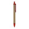 Caneta Personalizada Plástico - Kraft/Vermelho