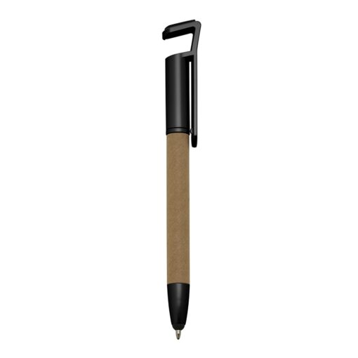 Caneta Personalizada Ecológica Base P/ Celular na cor preto