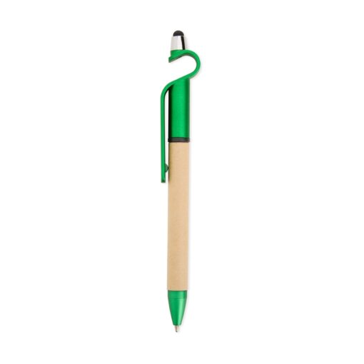 Caneta Promocional Ecológica Touch Com Suporte na cor verde