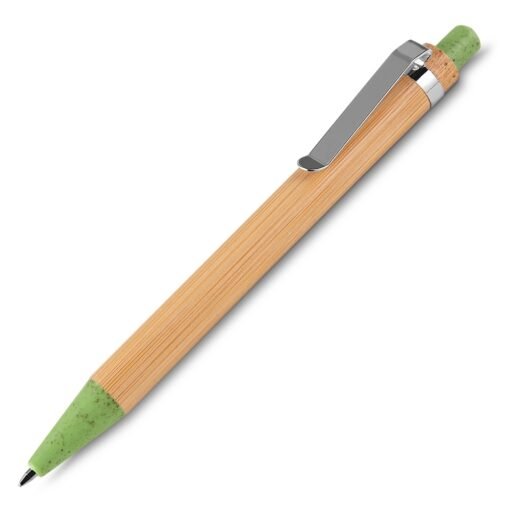 Caneta Ecológica De Bambu Madeira E Verde