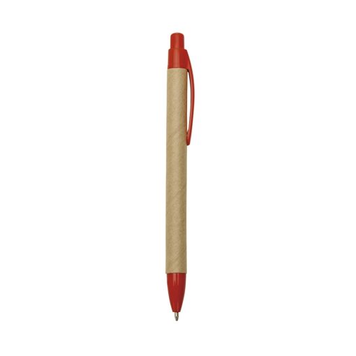 Caneta Personalizada Ecológica Det. Plástico na cor vermelho