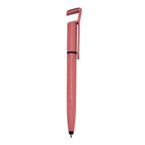 Caneta Personalizada Para Empresas Fibra De Bambu na cor vermelho