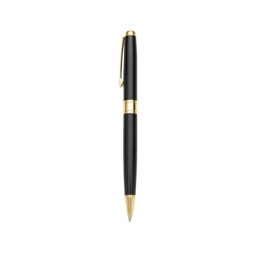 Caneta Personalizada Metal - preto com detalhes em dourado