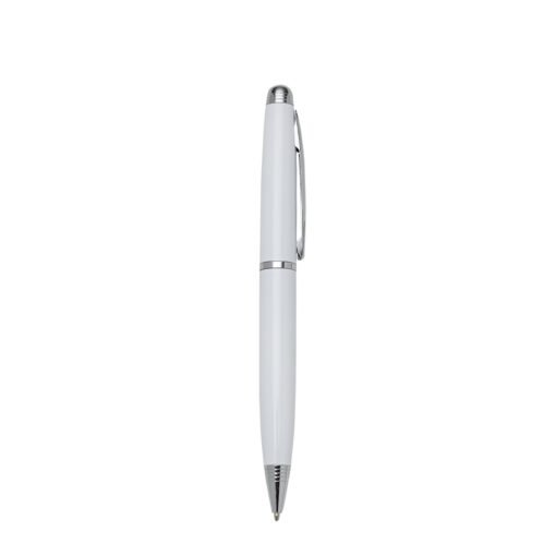 Caneta Personalizada Metal na cor branco