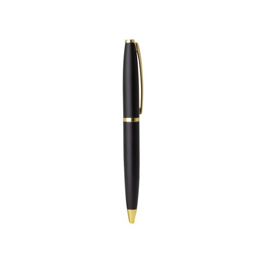 Caneta Personalizada Metal - preto com detalhes em dourado