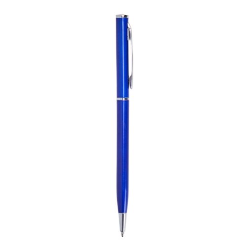 Caneta Para Brindes Metal - azul com detalhes em prata