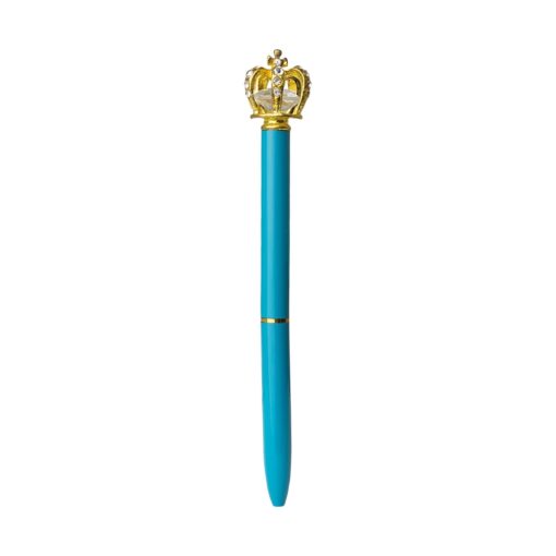 Caneta Com Logo Metal Coroa na cor azul
