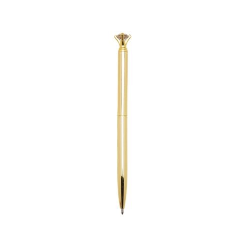 Caneta Para Brindes Metal Diamante na cor dourado