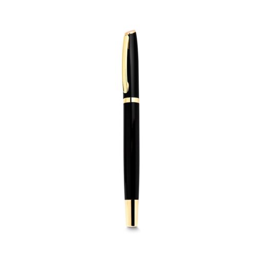 Caneta Promocional Metal Roller - dourado com detalhes em preto