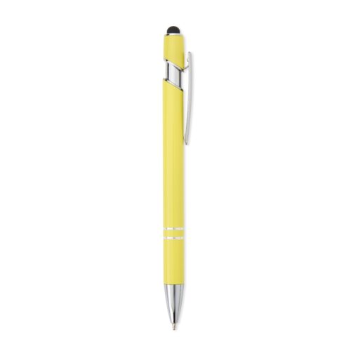 Caneta Com Logo Metal Touch na cor amarelo