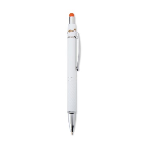 Caneta Personalizada Metálica - Branco/Laranja SPX-08134-BCO/LAR