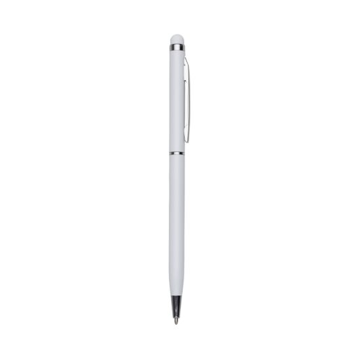 Caneta Personalizada C/ 1 Anel E Ponta Touch na cor branco