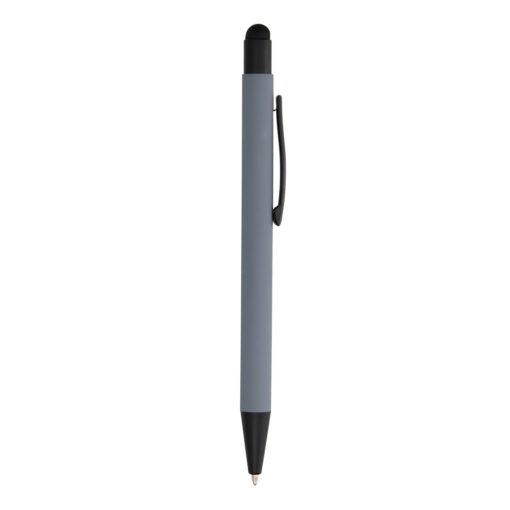 Caneta Com Logo Metal Touch na cor cinza