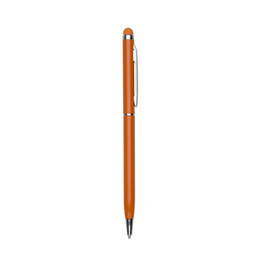 Caneta Personalizada C/ 1 Anel E Ponta Touch na cor laranja