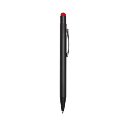 Caneta Personalizada Para Empresas Metal Touch - preto com detalhes em vermelho