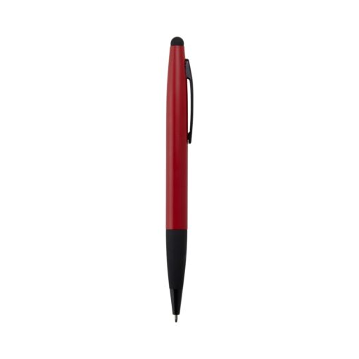 Caneta Personalizada Metal Com Touch - vermelho com detalhes em preto