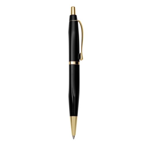 Caneta Promocional Metal - preto com detalhes em dourado