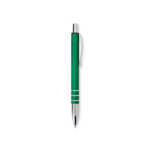Caneta Personalizada Para Empresas De Metal - verde com detalhes em prata