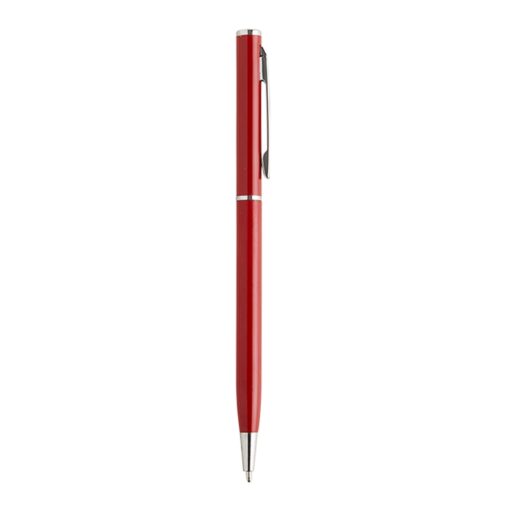 Caneta Para Brindes Metal - vermelho com detalhes em prata