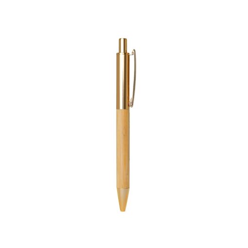 Caneta Personalizada Bambu - Dourado/Bambu | Brindes Brasil