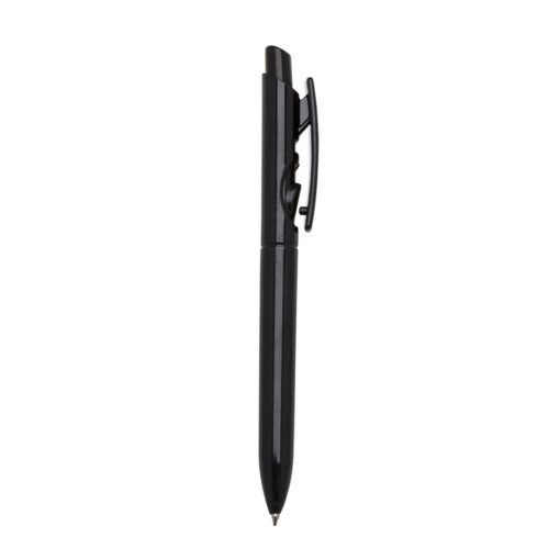Caneta Personalizada Plástica Leitosa na cor preto